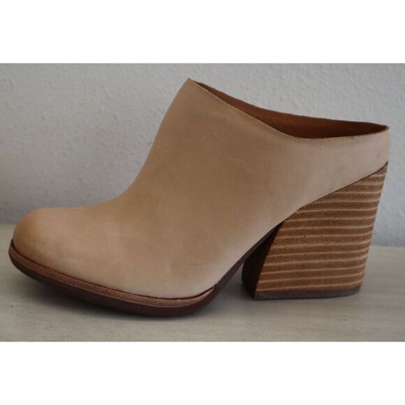 Kork-Ease Women Sz 8M Nude Tan Challis Leather Slip-On Block Heeled Mules $165 - Picture 5 of 9